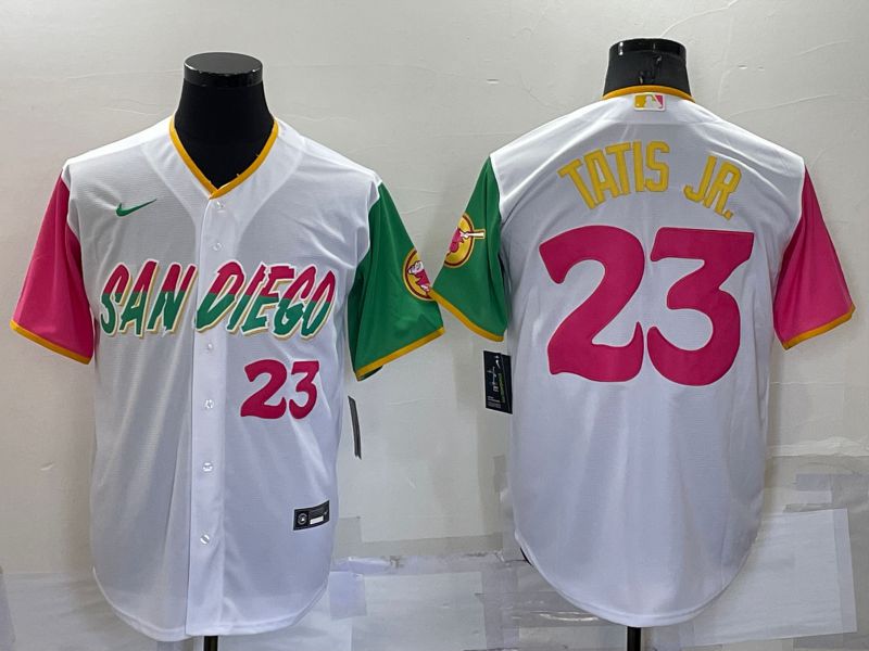 Men San Diego Padres #23 Tatis jr White City Edition Game Nike 2022 MLB Jerseys